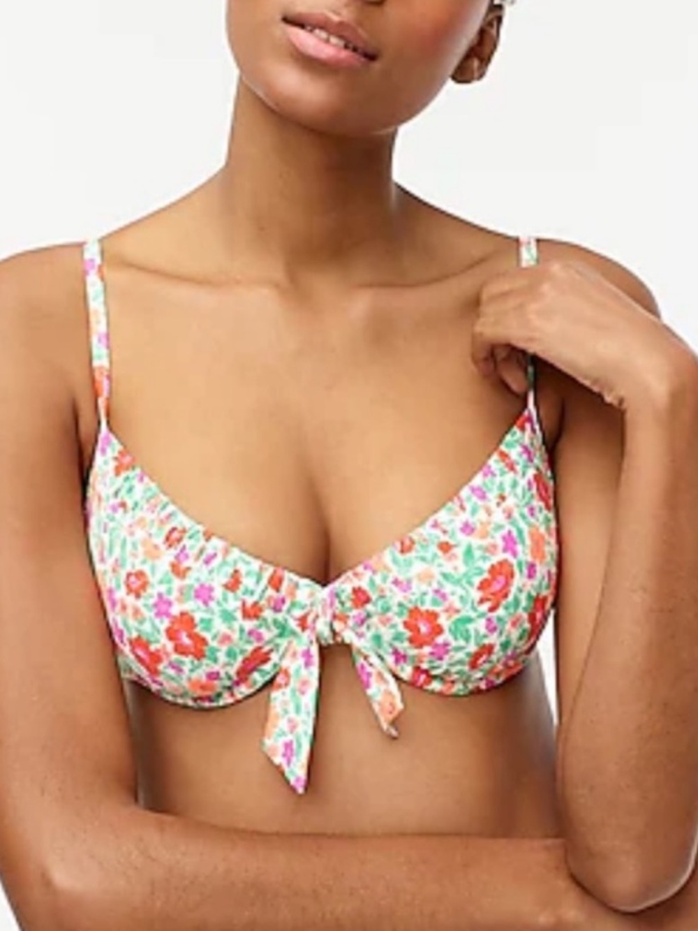 J Crew Ruched Underwire Bikini Top Storybook Floral 36A